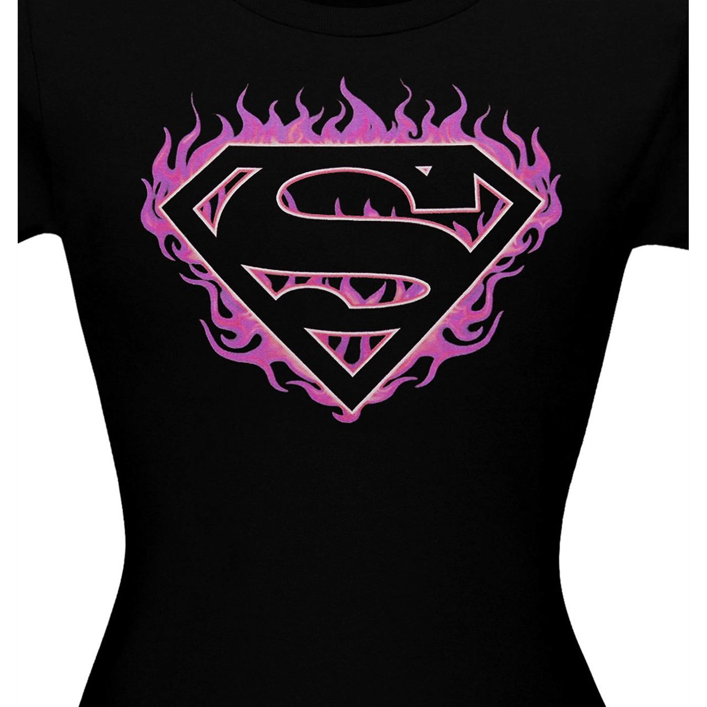 Superman Pink Flames Women's T-Shirt