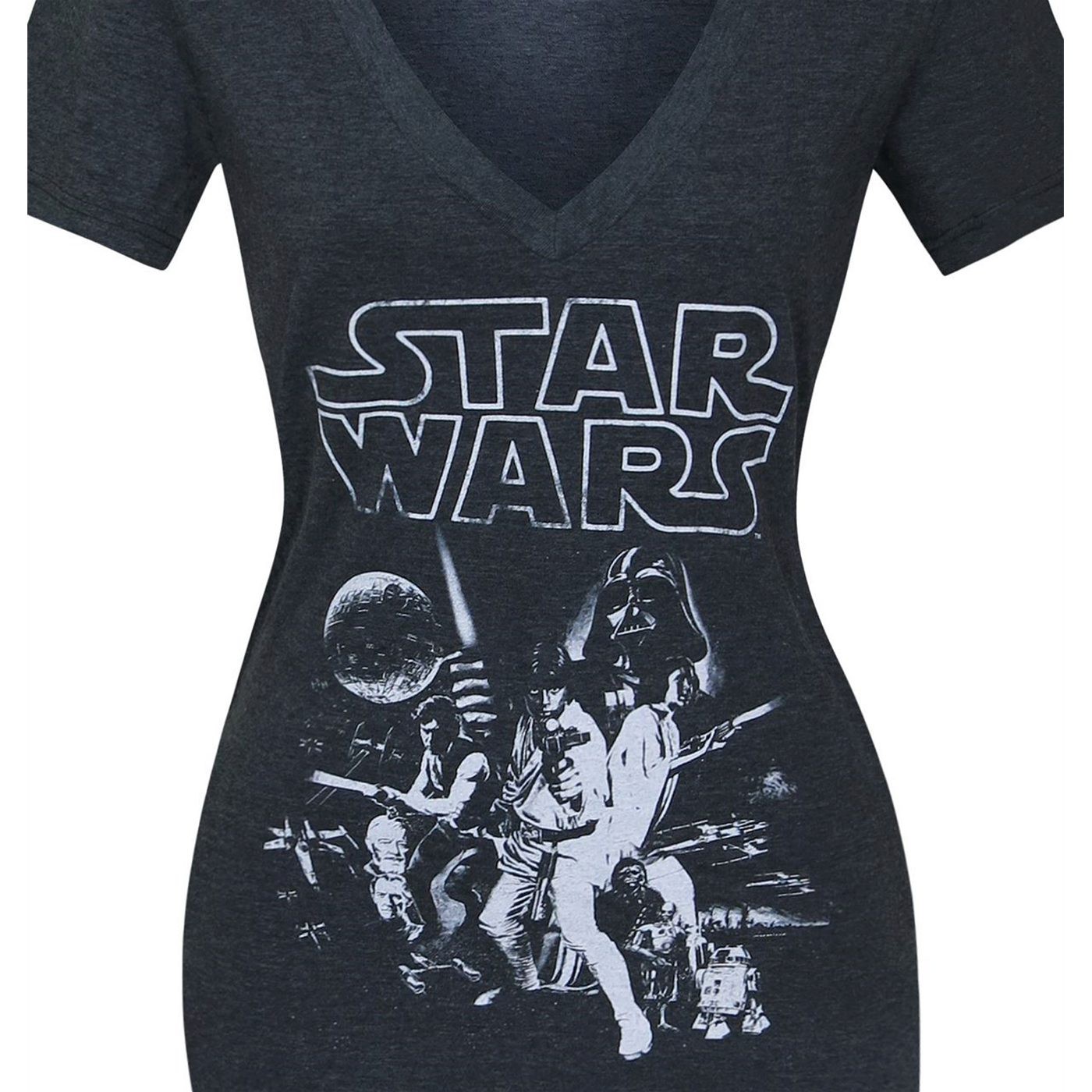 Star Wars Women's Heather Charcoal Poster T-Shirt