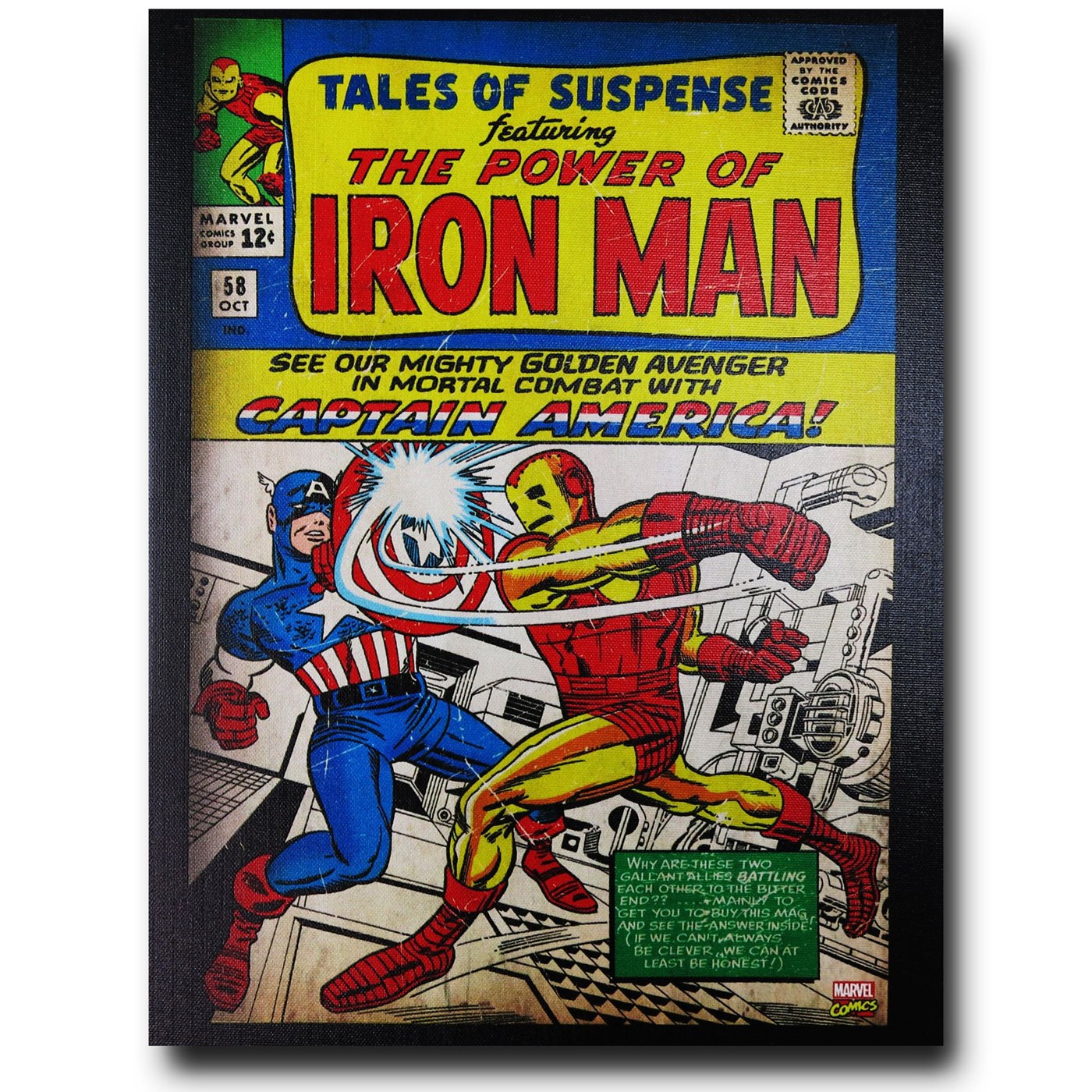 Iron Man Vs Captain America Artwork Canvas