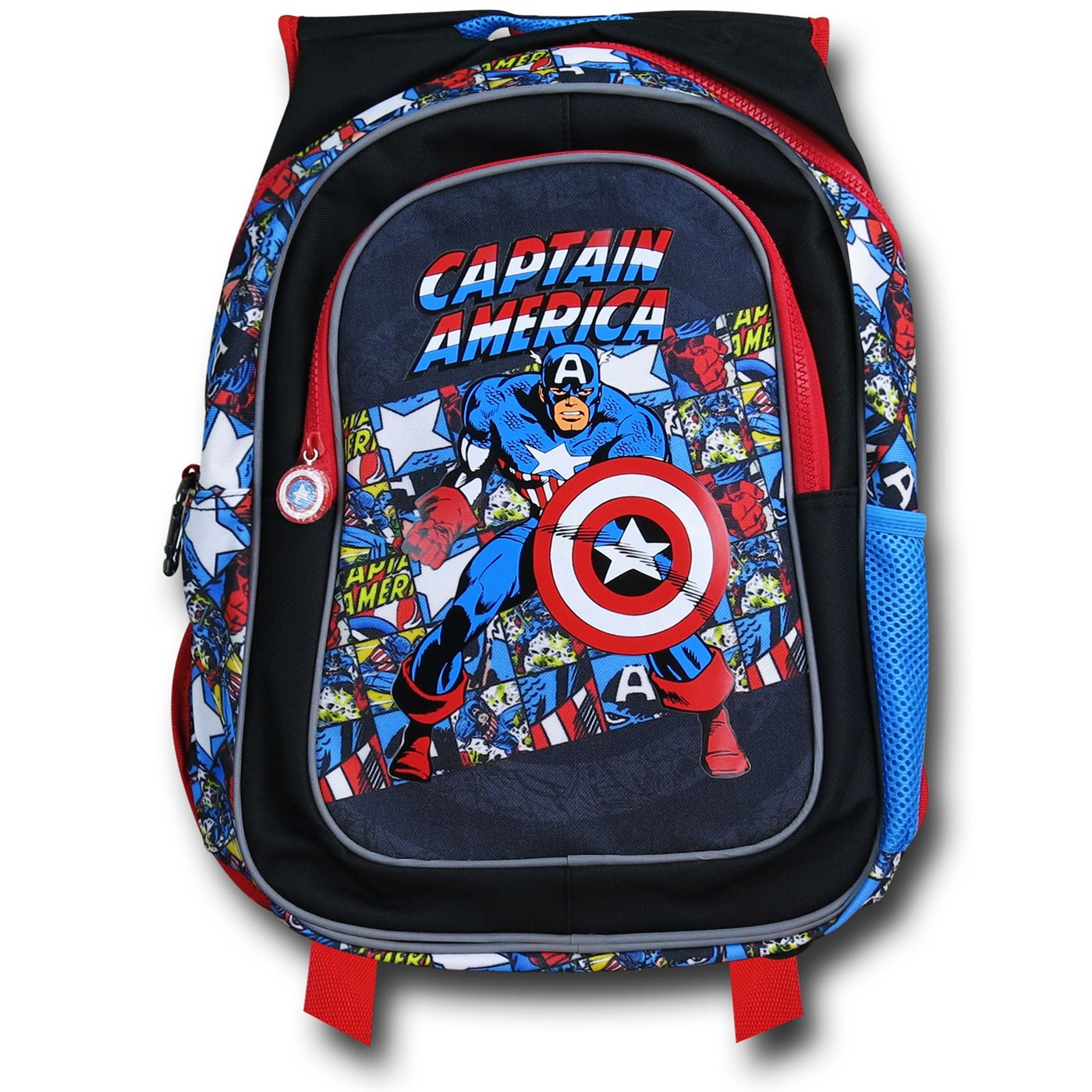 Captain America Comic Print Kids Backpack