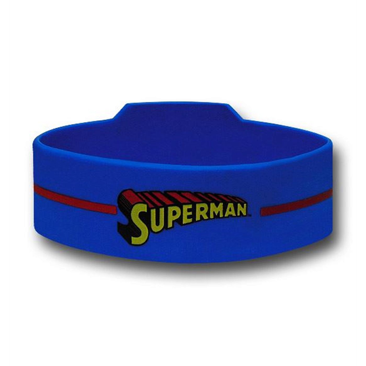 Superman Symbol and Logo Striped Rubber Wristband