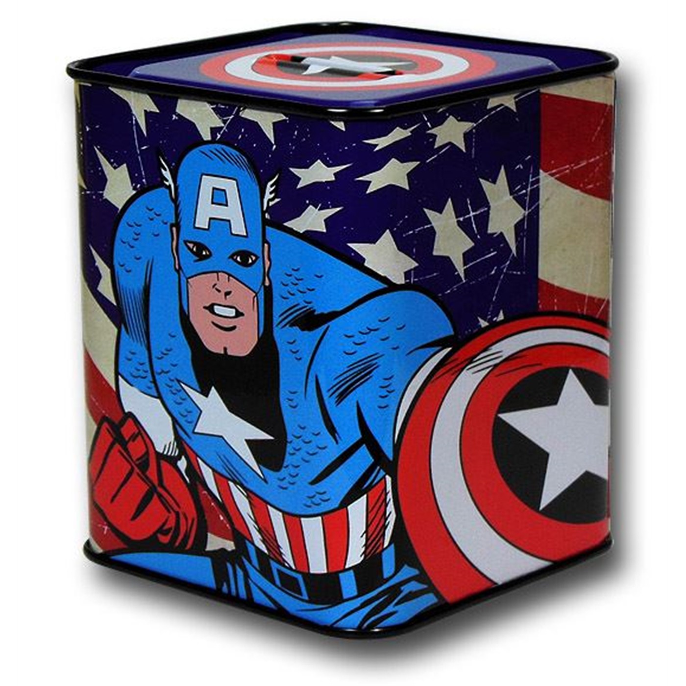 Captain America Stars and Stripes Tin Bank