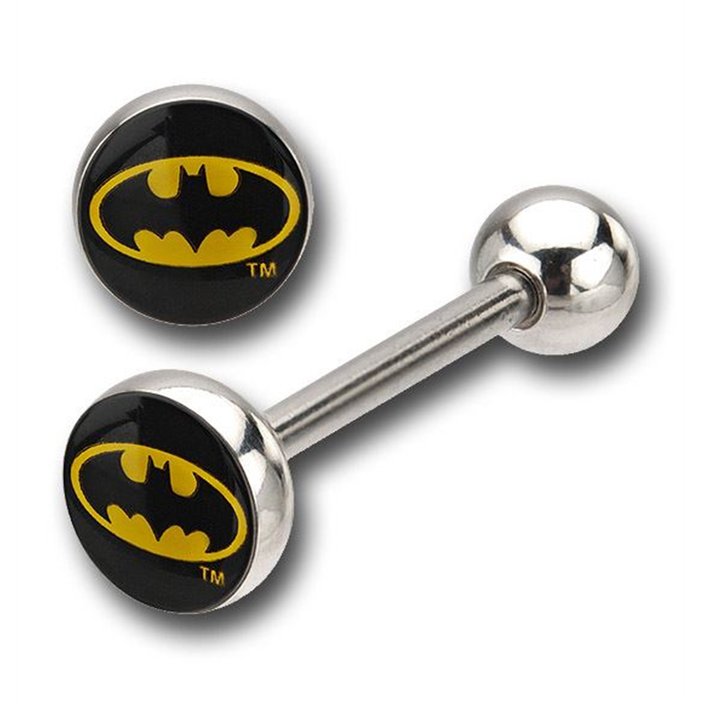Batman ROUNDED Symbol 316L Surgical Steel Barbell