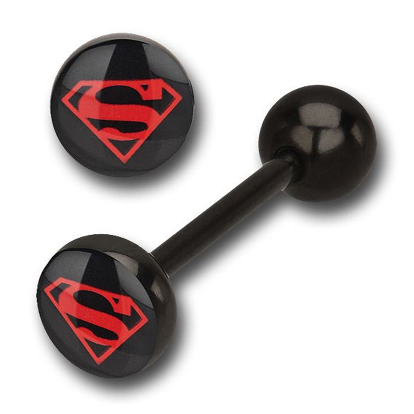 Superman Red and Black 316L Surgical Steel Barbell