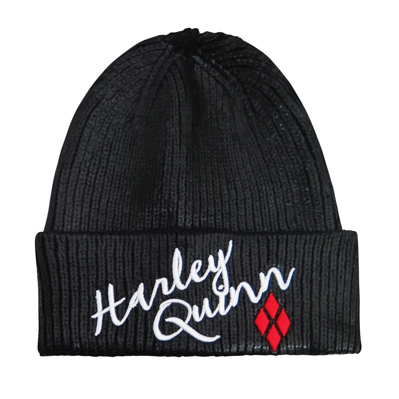 Harley Quinn Logo Metallic Coated Beanie