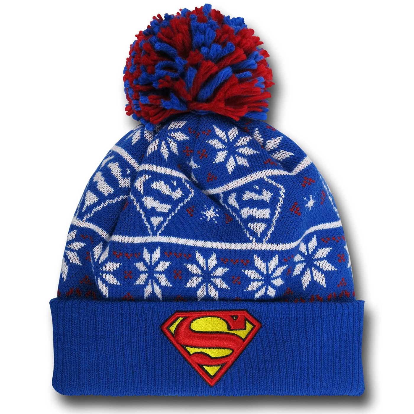 Superman Symbol Knit Pom Pom Beanie