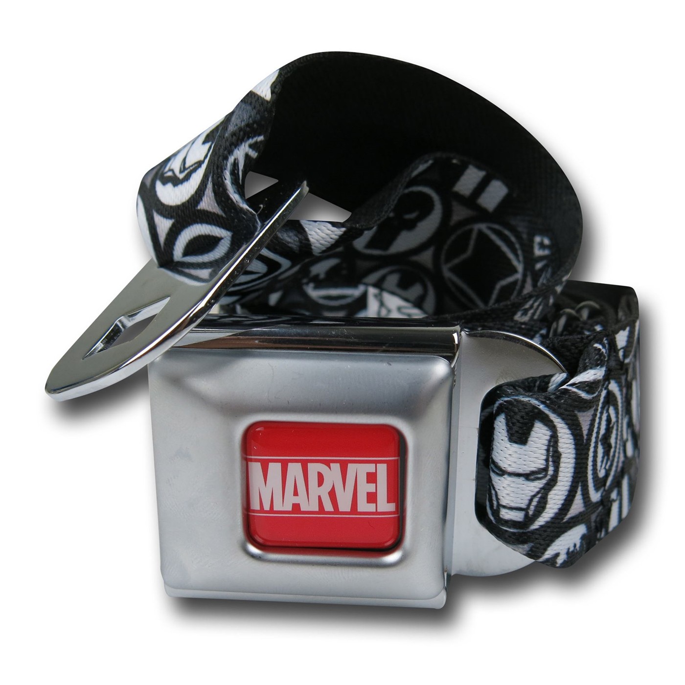 Avengers Black & White Symbols Seatbelt Belt