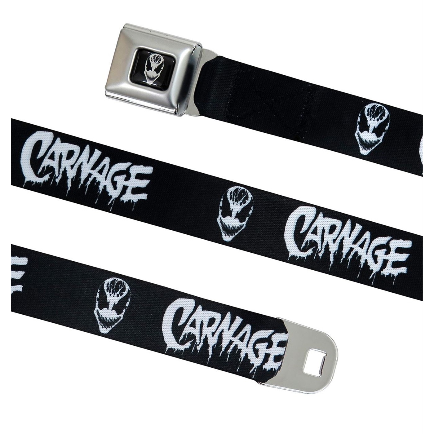 Carnage Black & White Seatbelt Belt