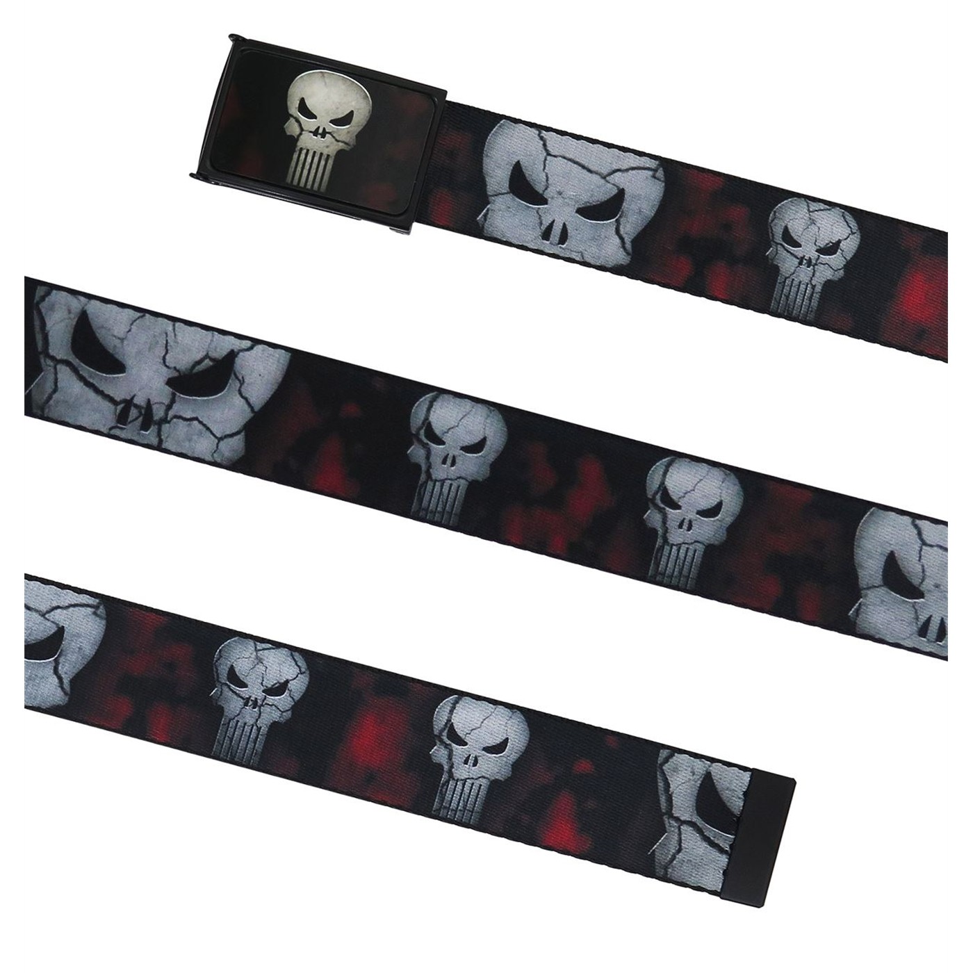 Punisher Cracked Skulls Web Belt