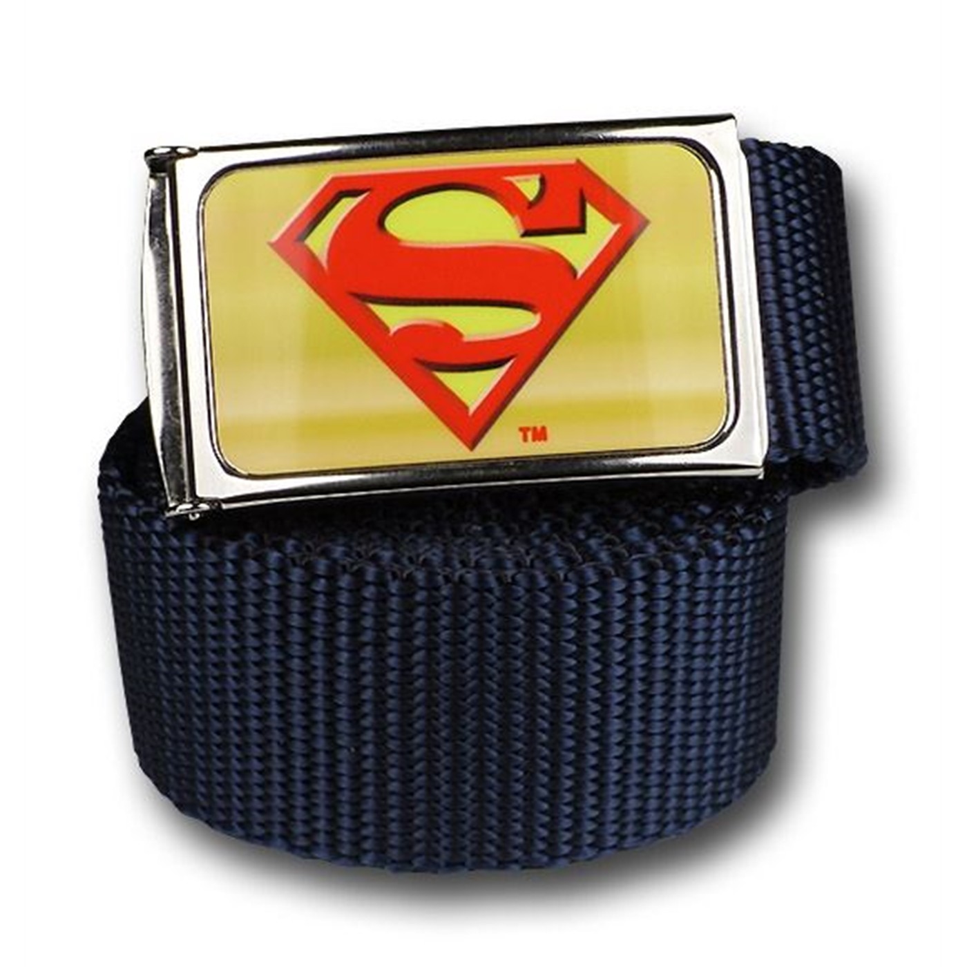 Superman Symbol Red Yellow Buckle Navy Web Belt