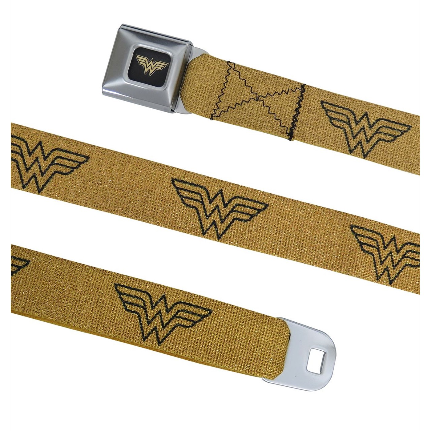 Wonder Woman Symbol Gold Seatbelt Belt