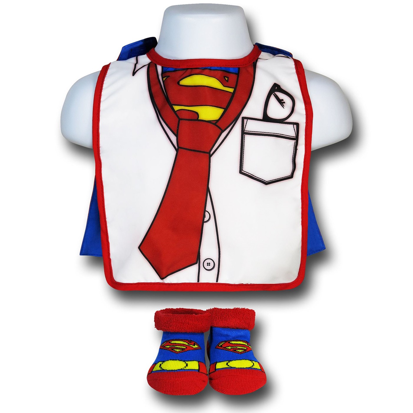 Superman Clark Kent Bib with Cape & Booties