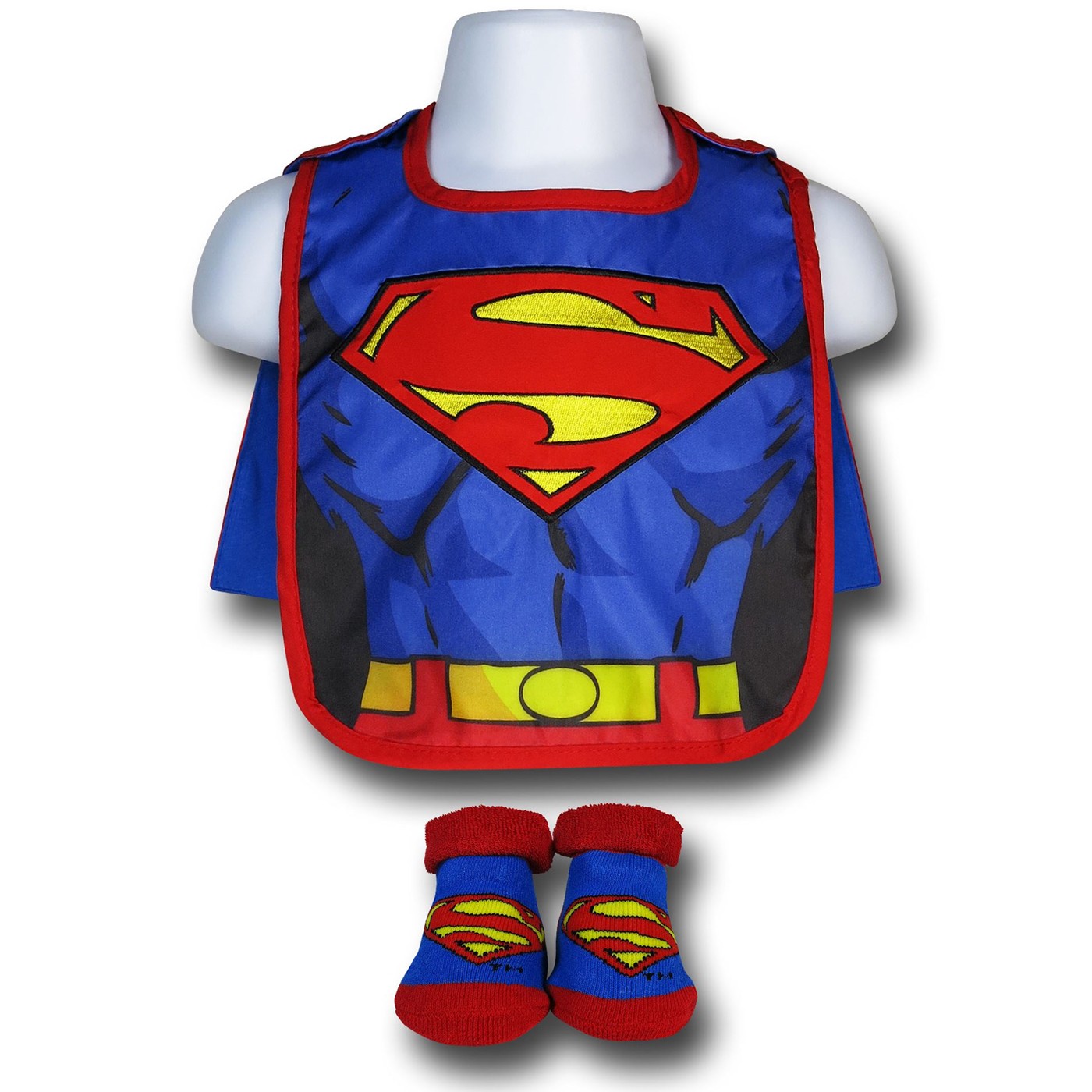 Superman Costume Bib with Cape & Booties