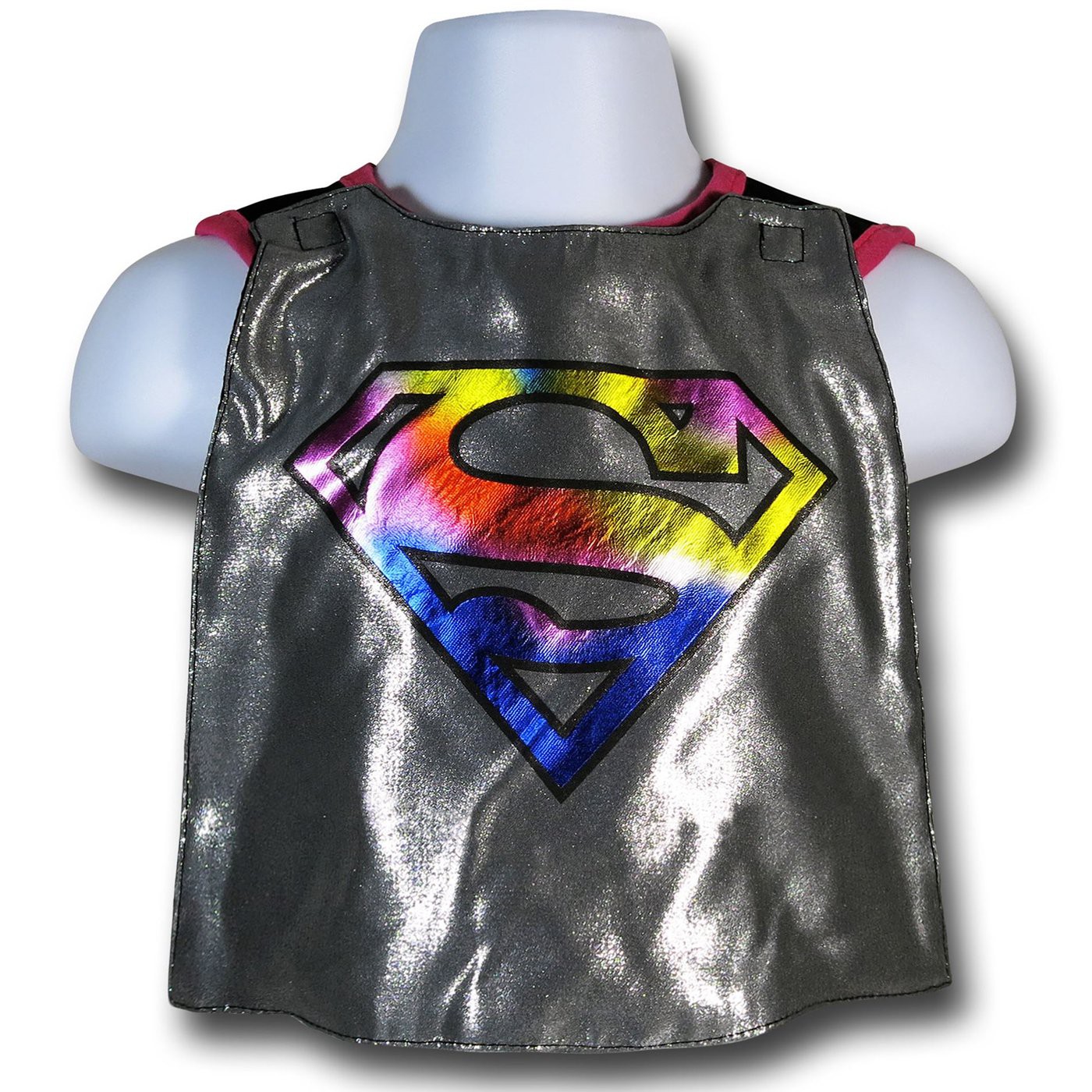 Supergirl Pink and Black Bib with Cape & Booties