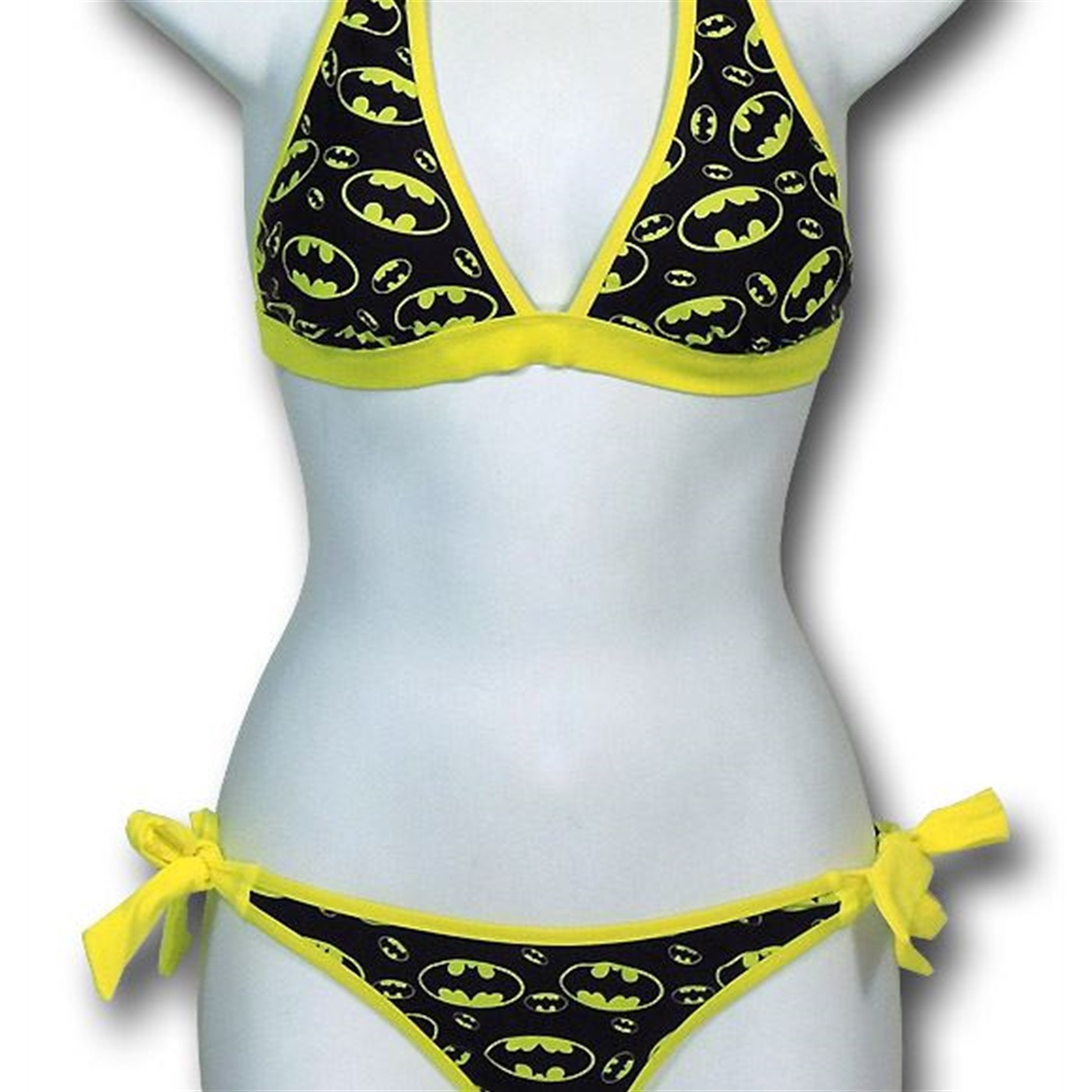Batgirl Symbols Women's Bikini Swimsuit With Ties