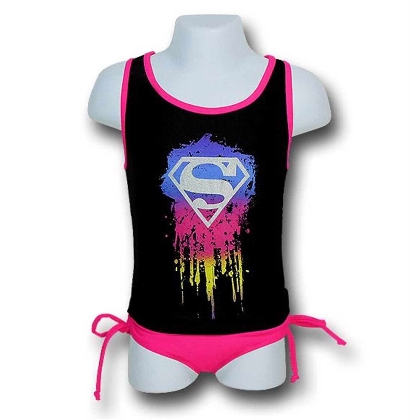 Supergirl Girls Paint Splash Tank Bikini Set