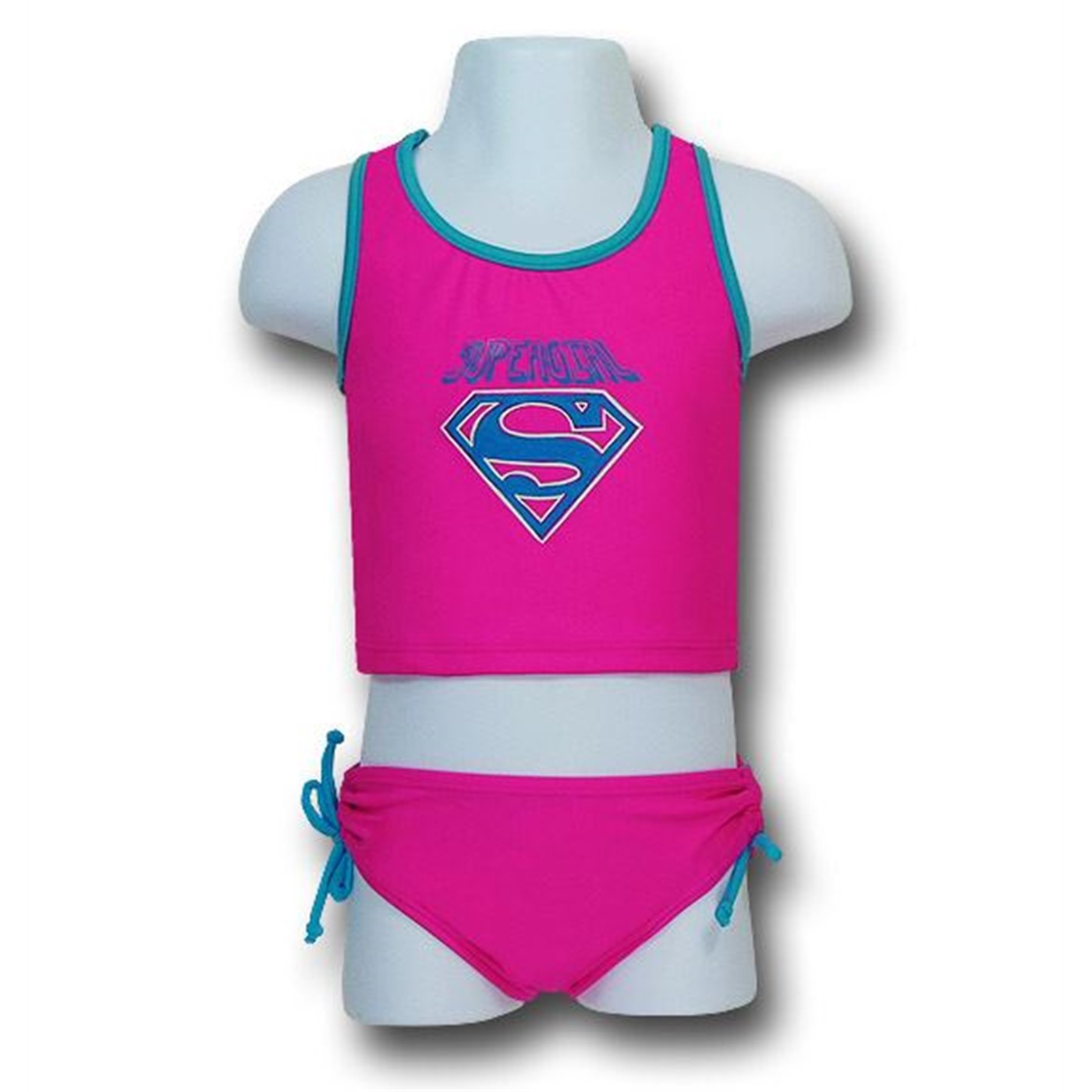 Supergirl Girls Pink Tank and Bikini Set