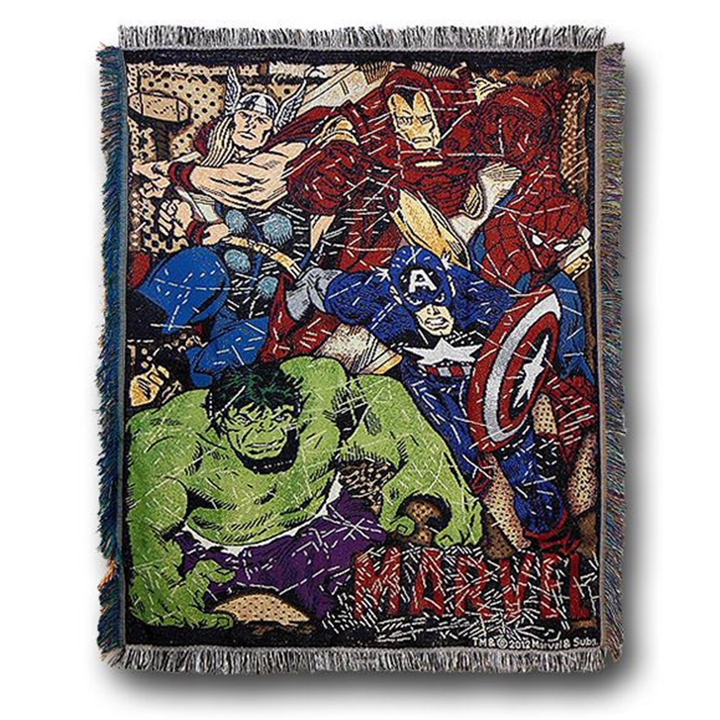Marvel Heroes Comic Throw Blanket