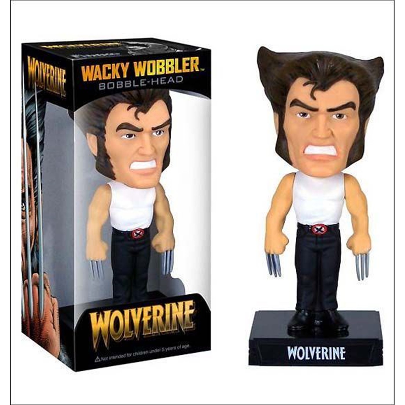 Wolverine in T-Shirt and Black Jeans Movie Bobblehead H