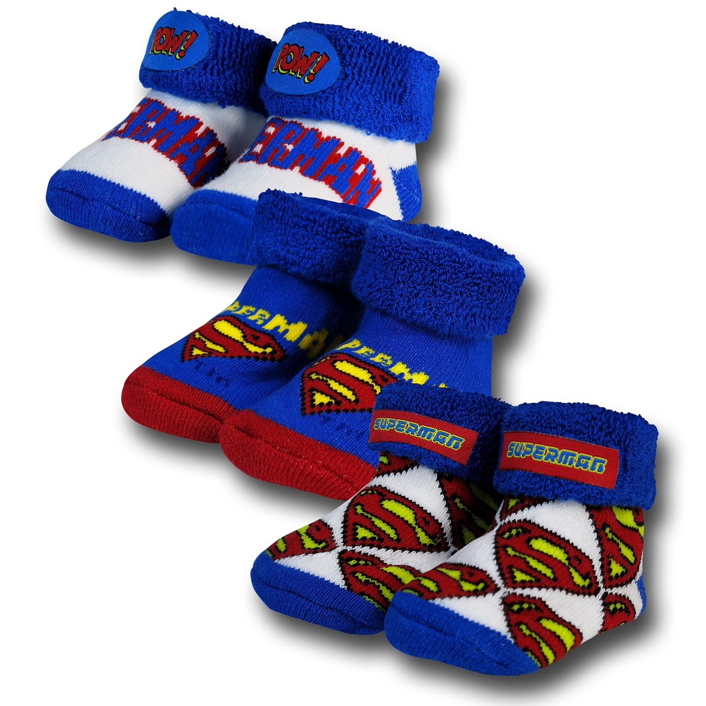 Superman Infant 0-6 Booties 3-Pack