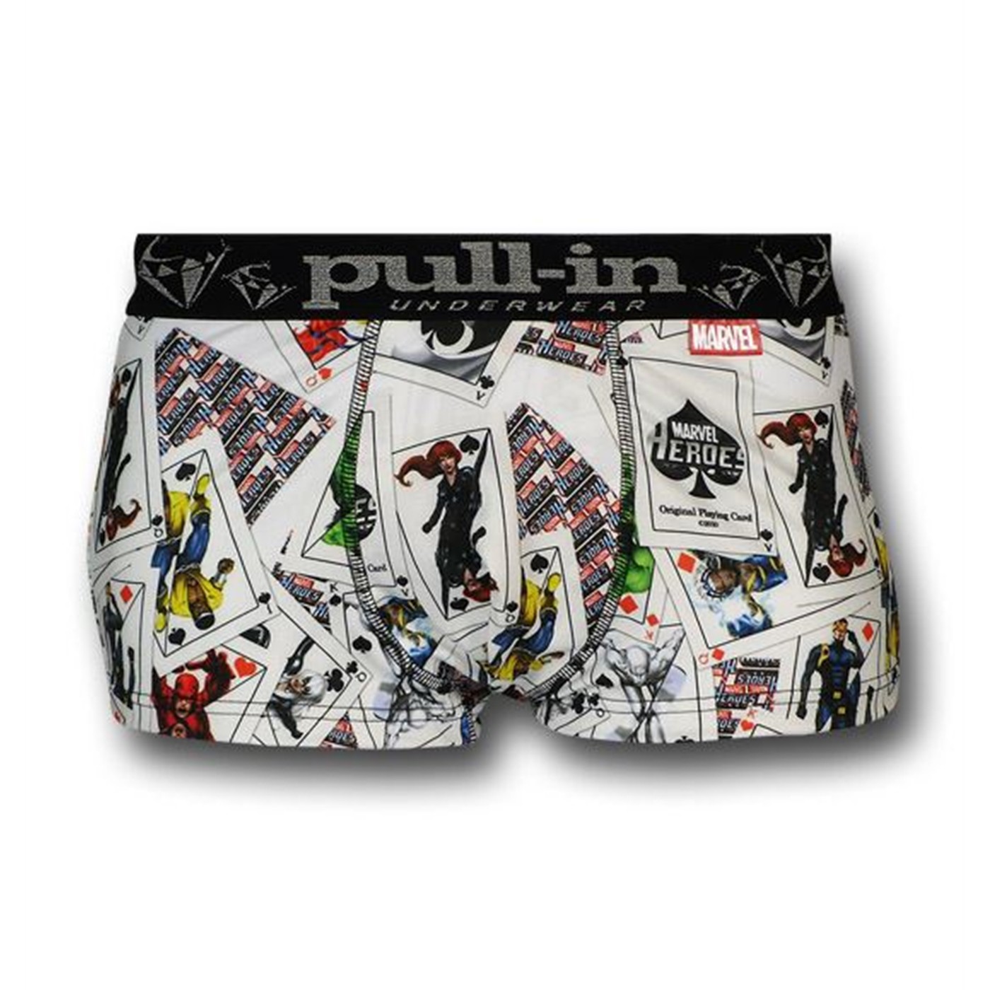 Marvel Cards Mens Shorty Pull-In Boxer Briefs