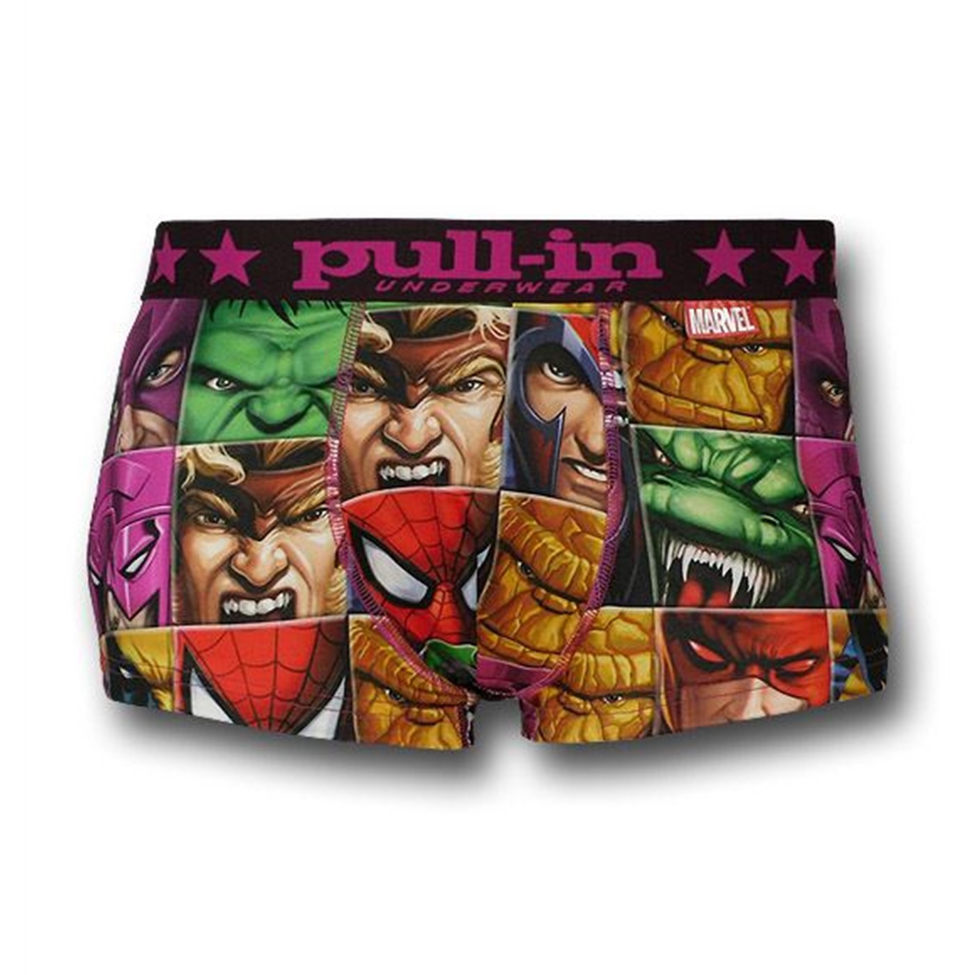 Marvel Faces Mens Shorty Pull-In Boxer Briefs