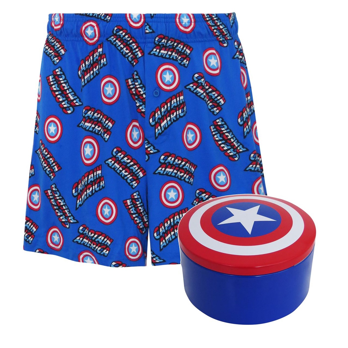 Captain America Men's Boxer Shorts with Tin Shield