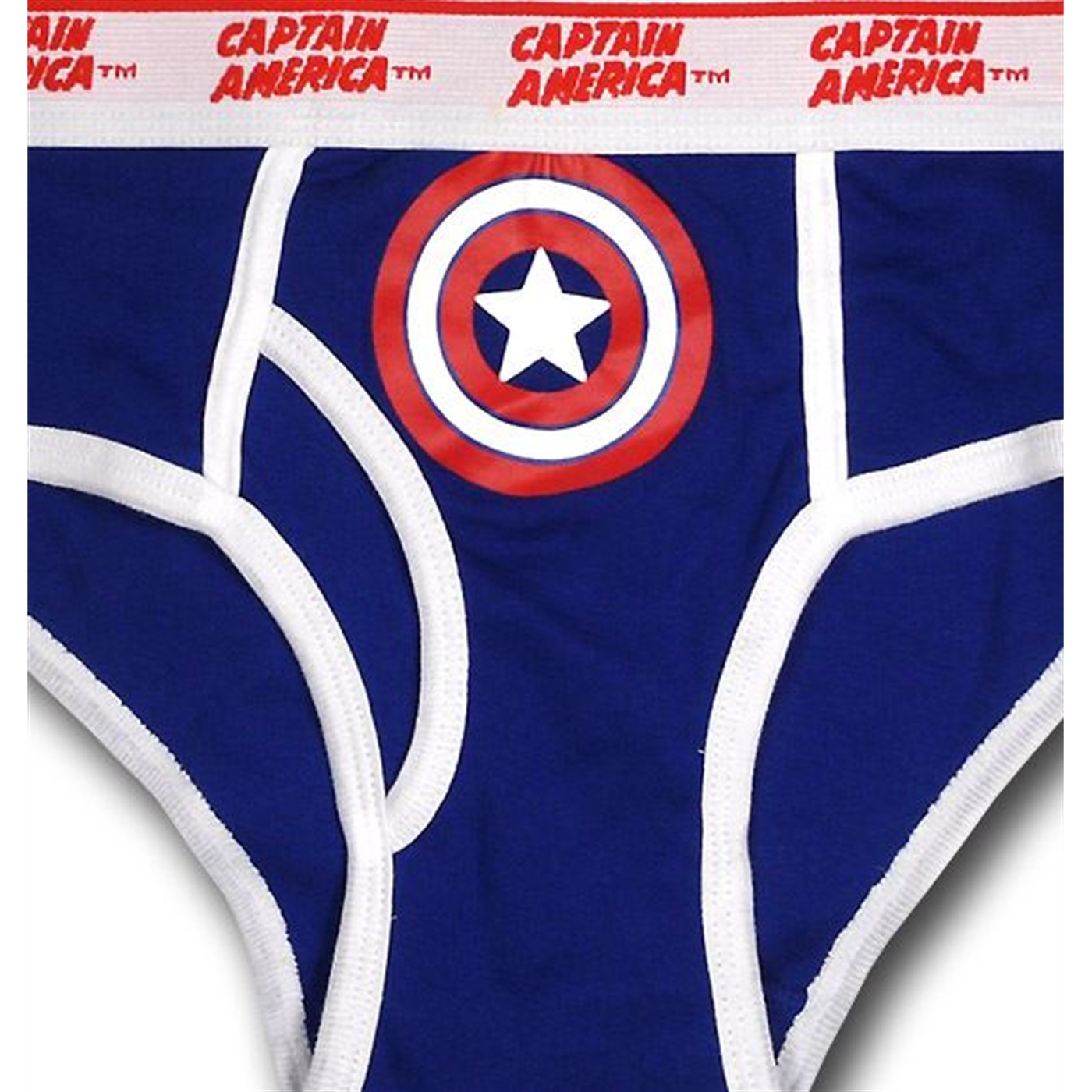 Captain America White Band Symbol Briefs