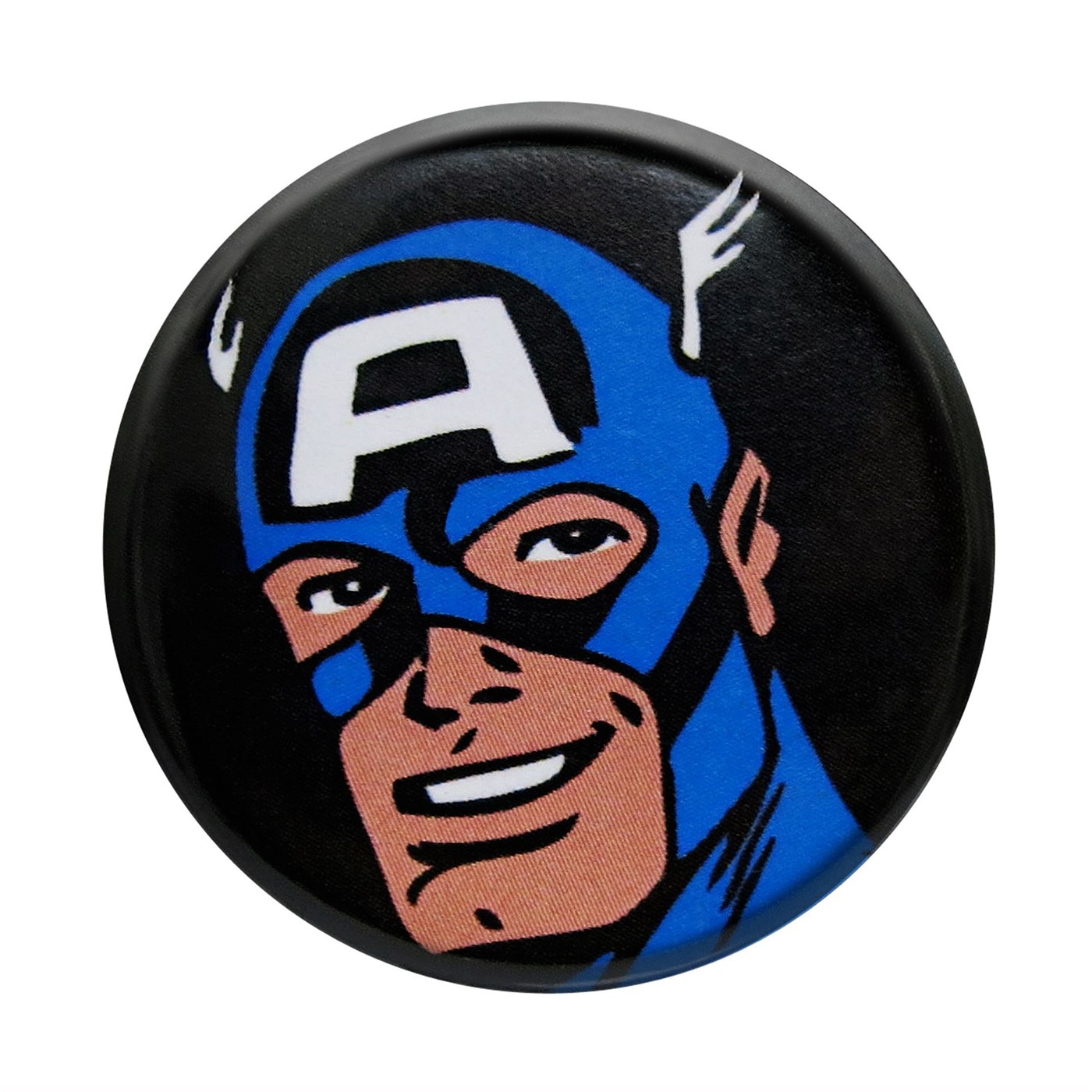Captain America Headshot Black Button