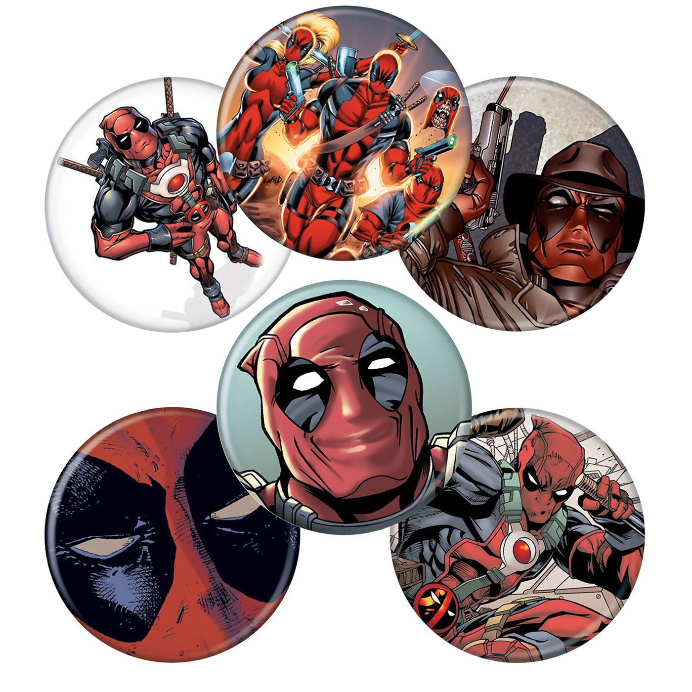 Deadpool Variety Button 6 Pack