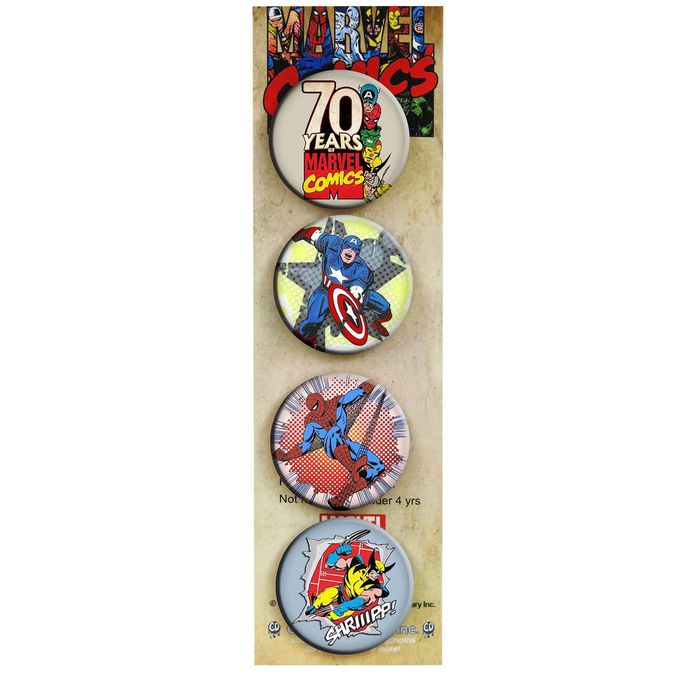 Marvel Retro Buttons 4-Pack