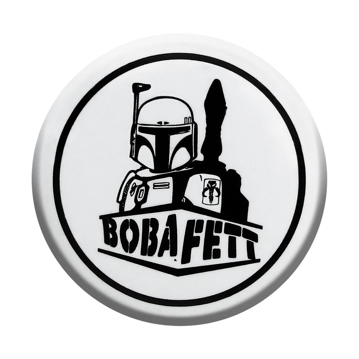 Star Wars Boba Fett Black & White Button