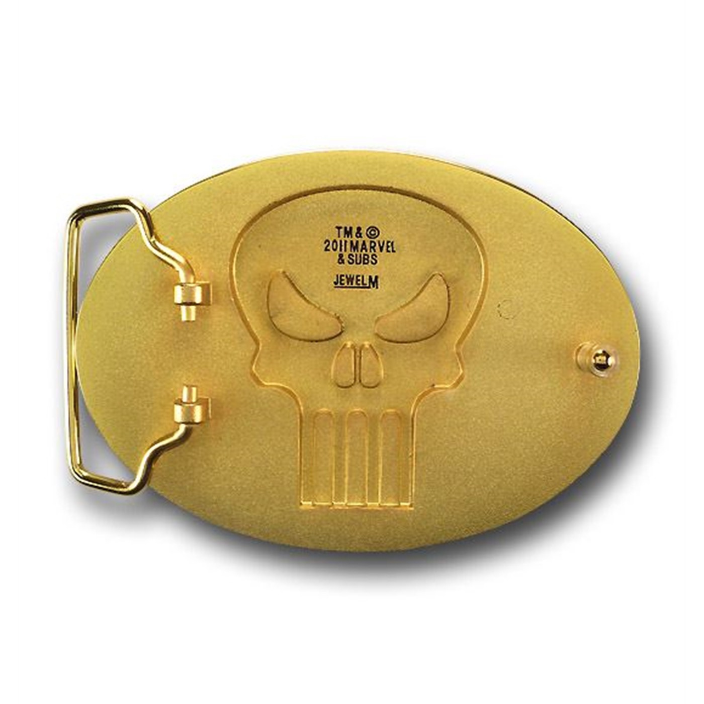 Punisher Black Gold Oval Belt Buckle