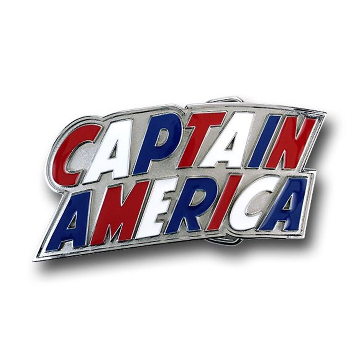 Captain America Red White & Blue Logo Belt Buckle