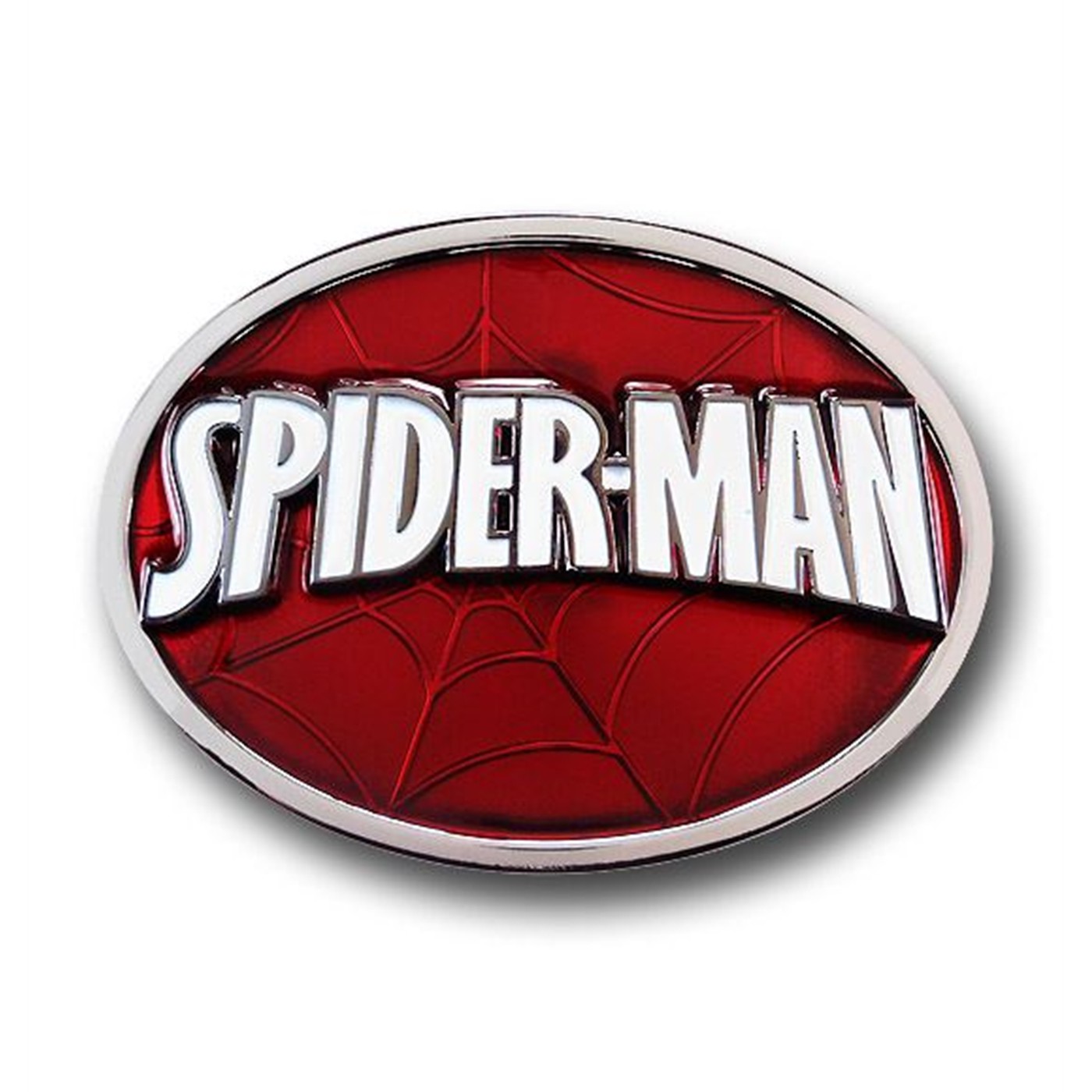 Spiderman Logo Oval Webbed Belt Buckle