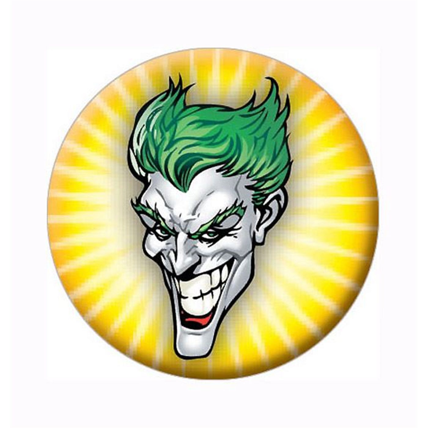 Joker Crazy Face Yellow Button
