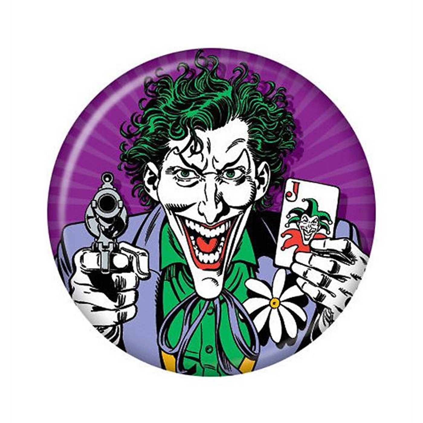 Joker With Card & Gun Button