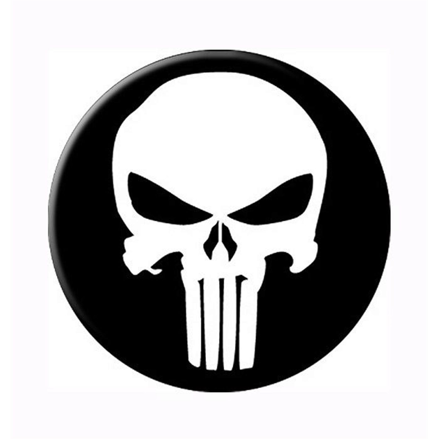 Punisher Movie White Skull Button