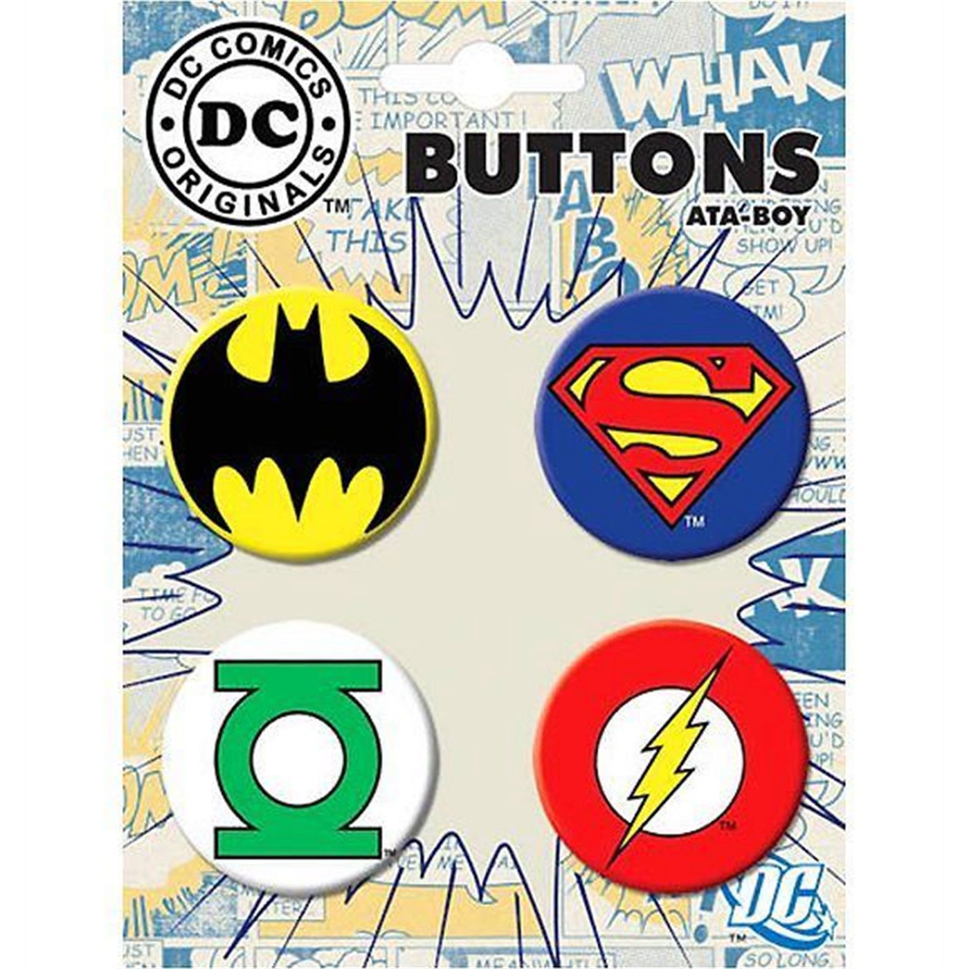 DC Comics Hero Symbols Set of 4 Buttons
