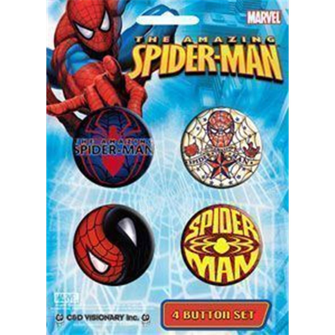Spiderman Set of 4 Buttons