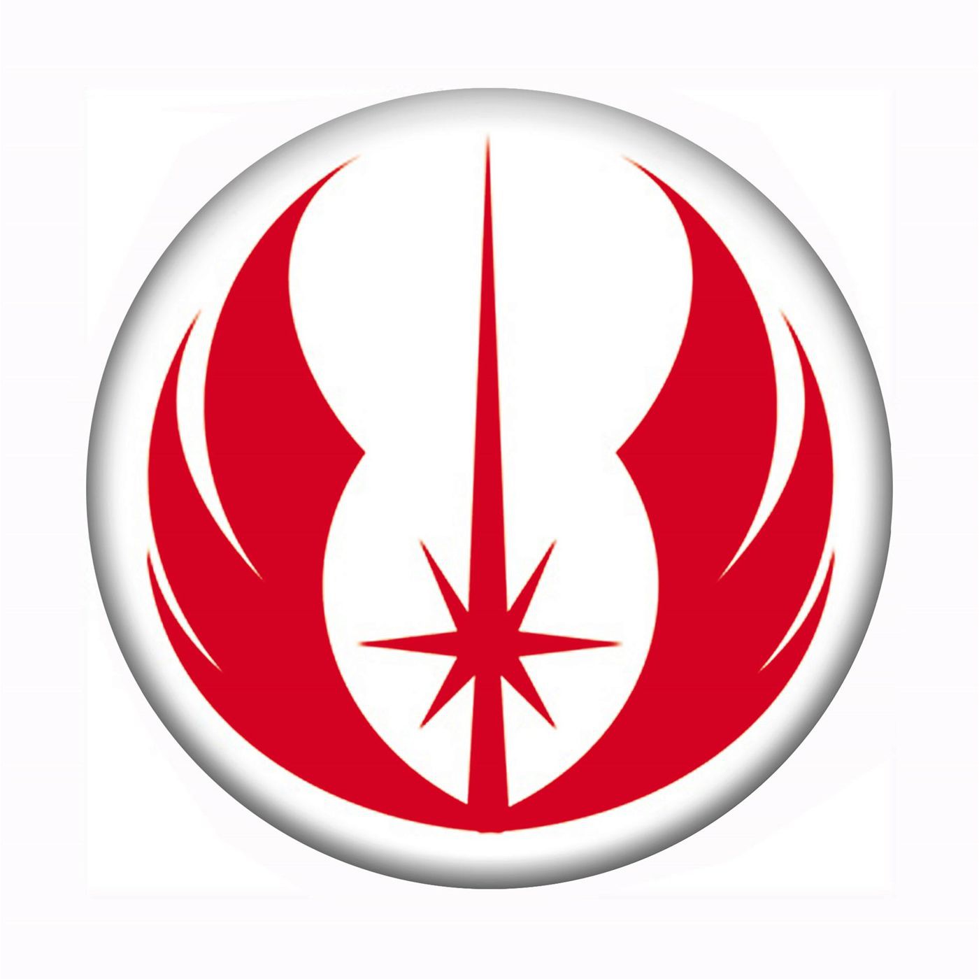 Star Wars Jedi Symbol on White Button displays the symbol of those honorabl...