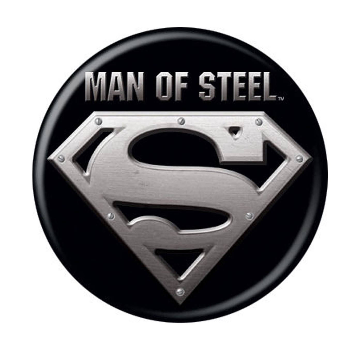 Superman Man of Steel Black Button