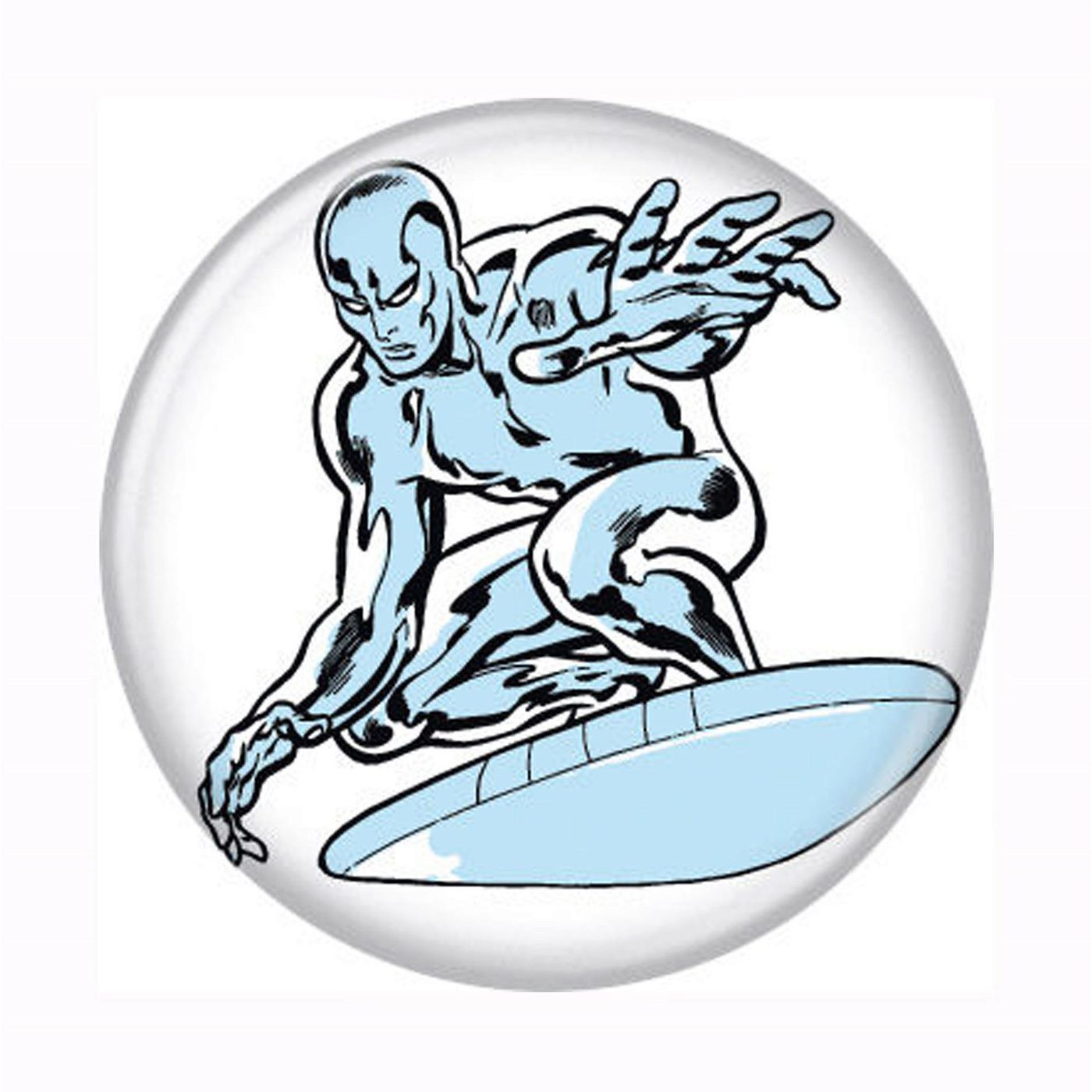Silver Surfer White Button