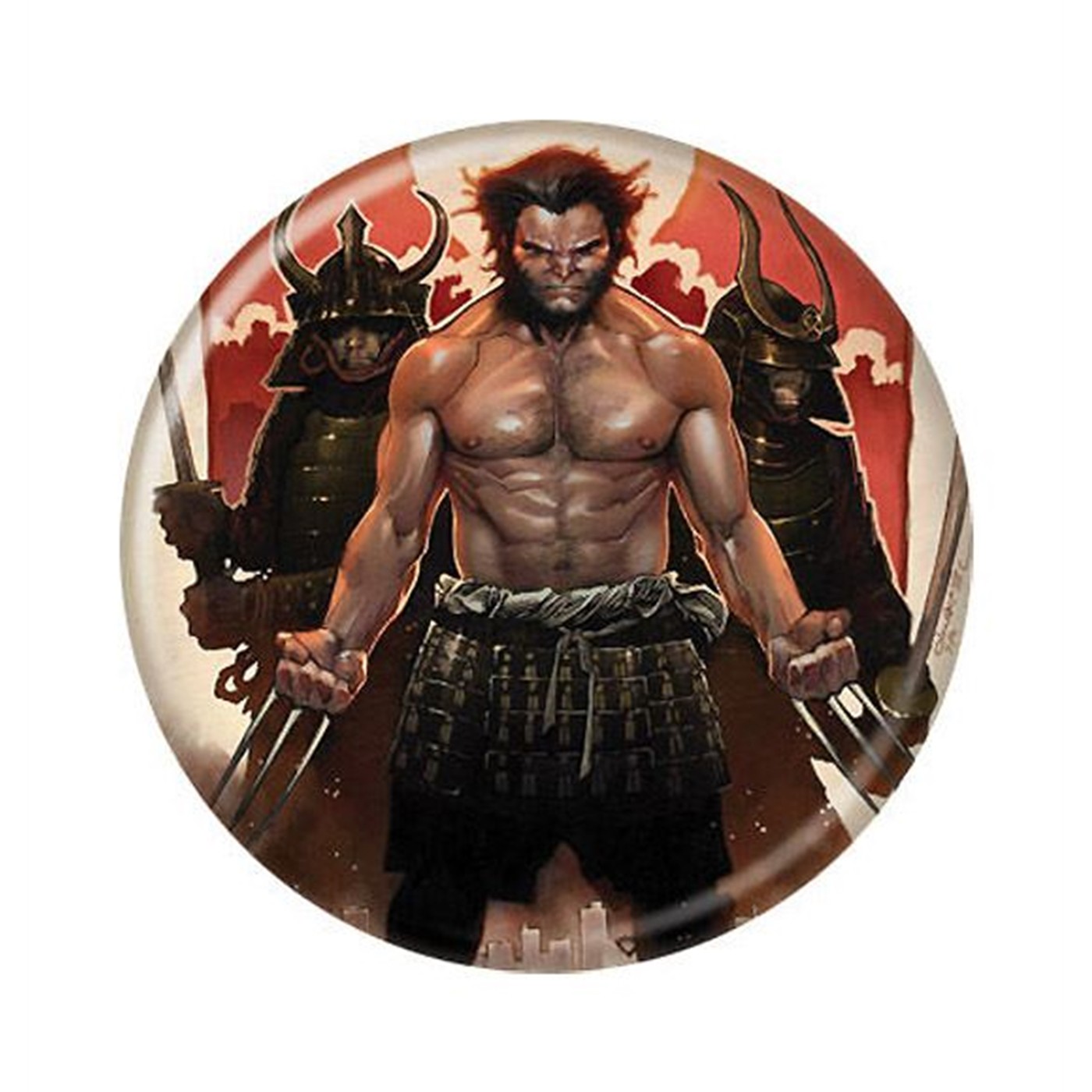 Wolverine and Samurai Button