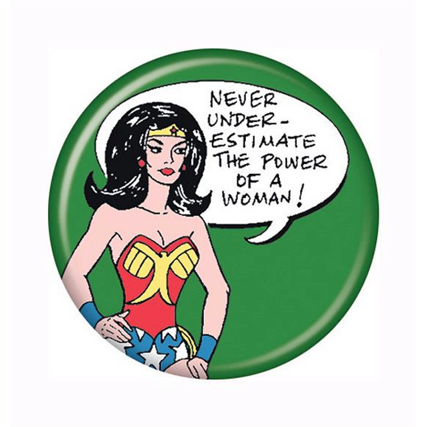 Wonder Woman Never Underestimate Button