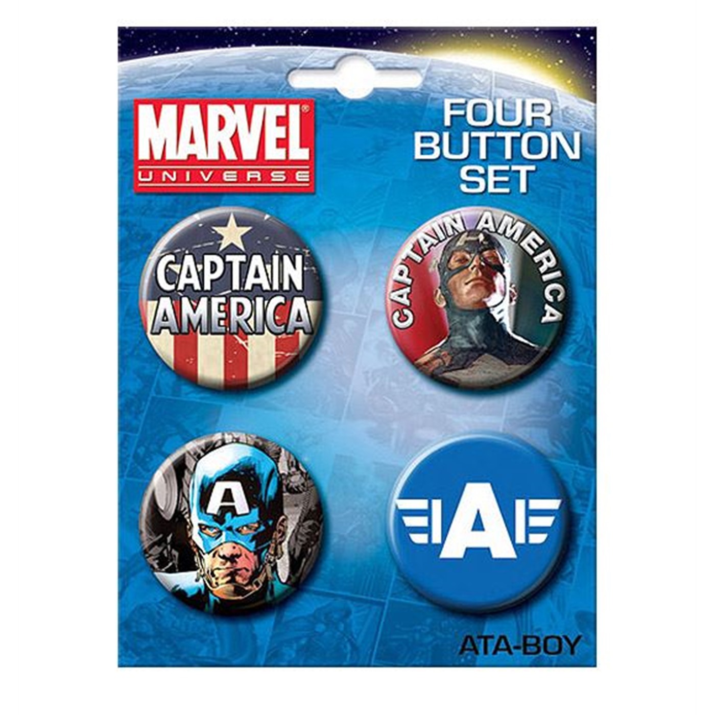 Captain America Four Button Set 1