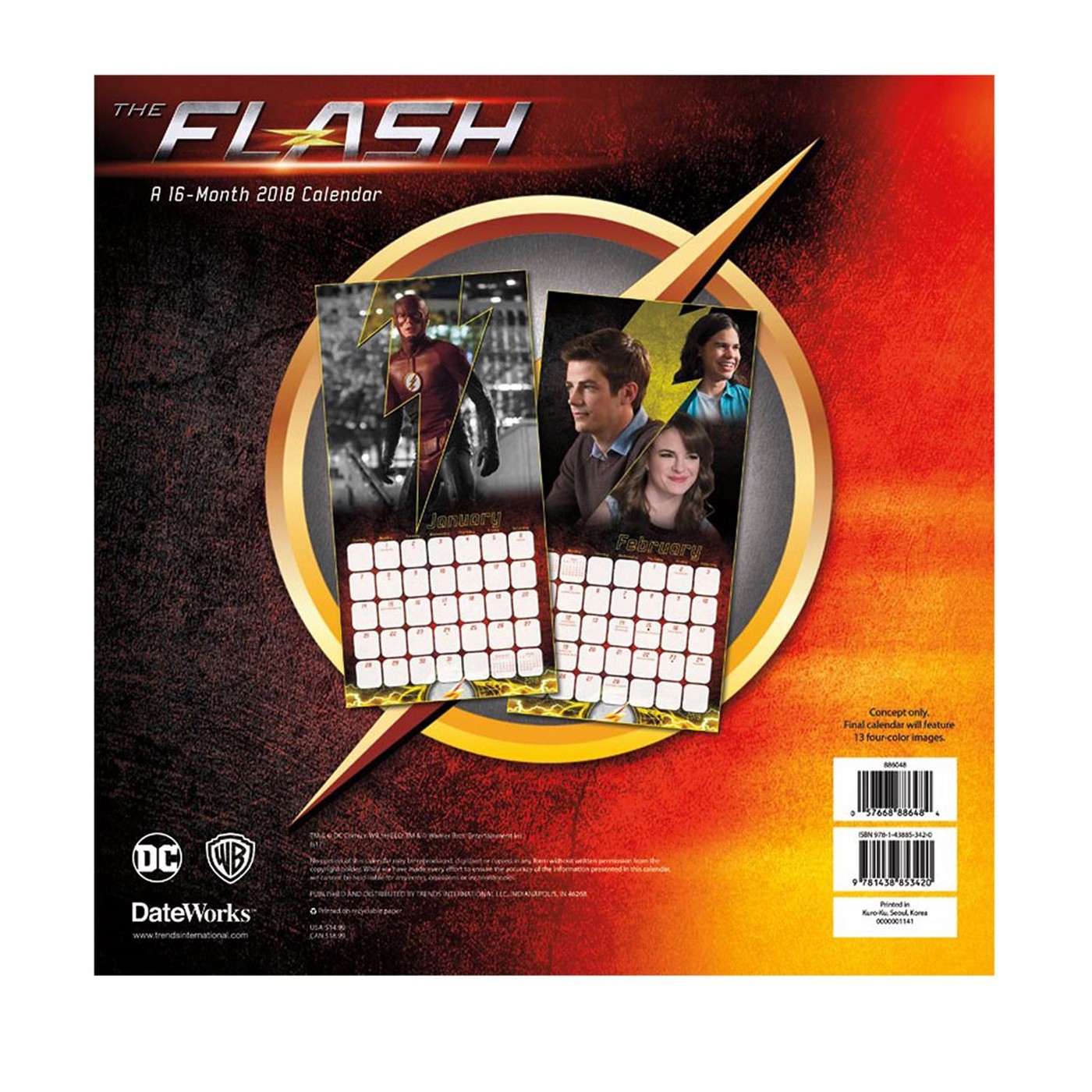 Flash TV Series 16-Month 2018 Calendar