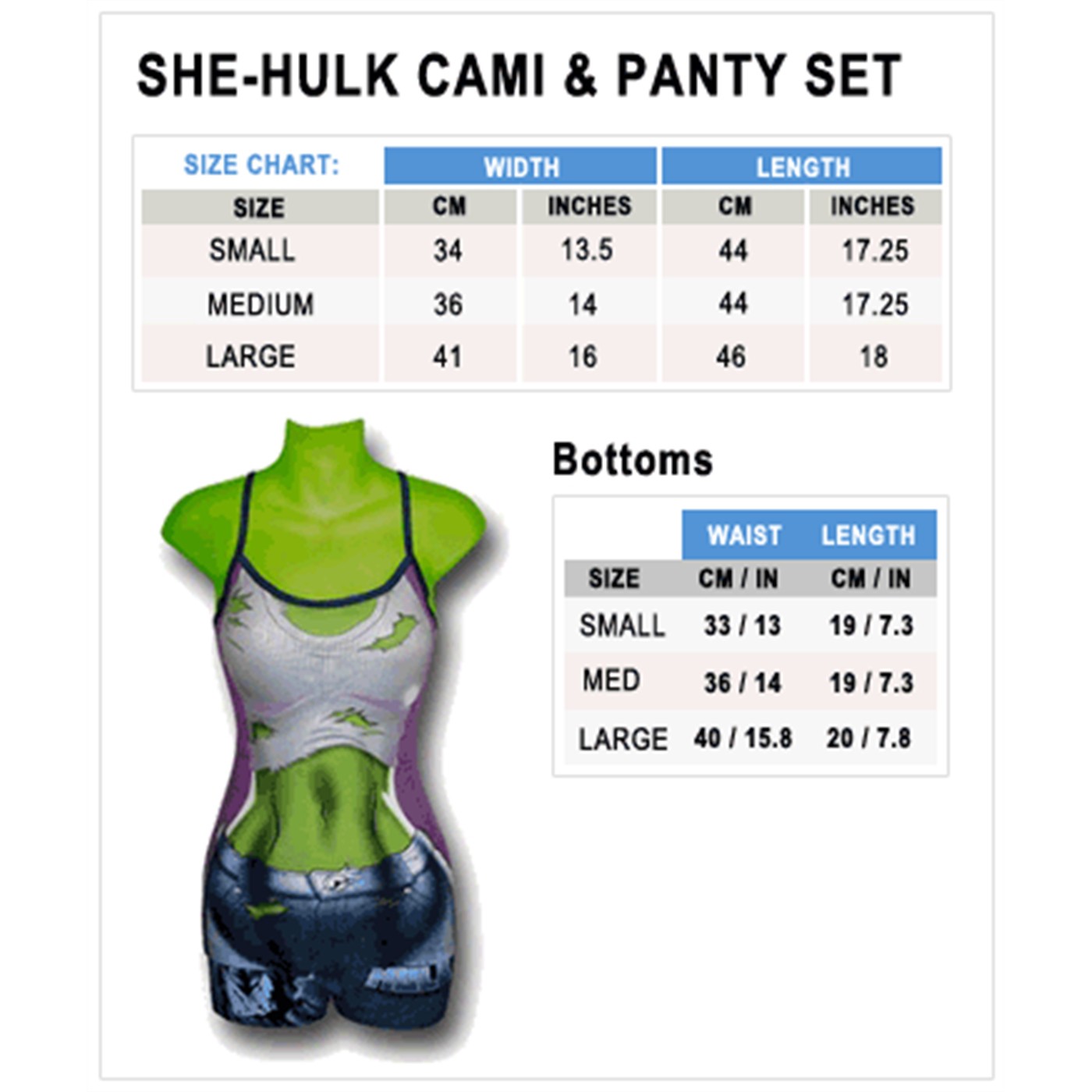She Hulk Women's Cami and Boyshorts Set