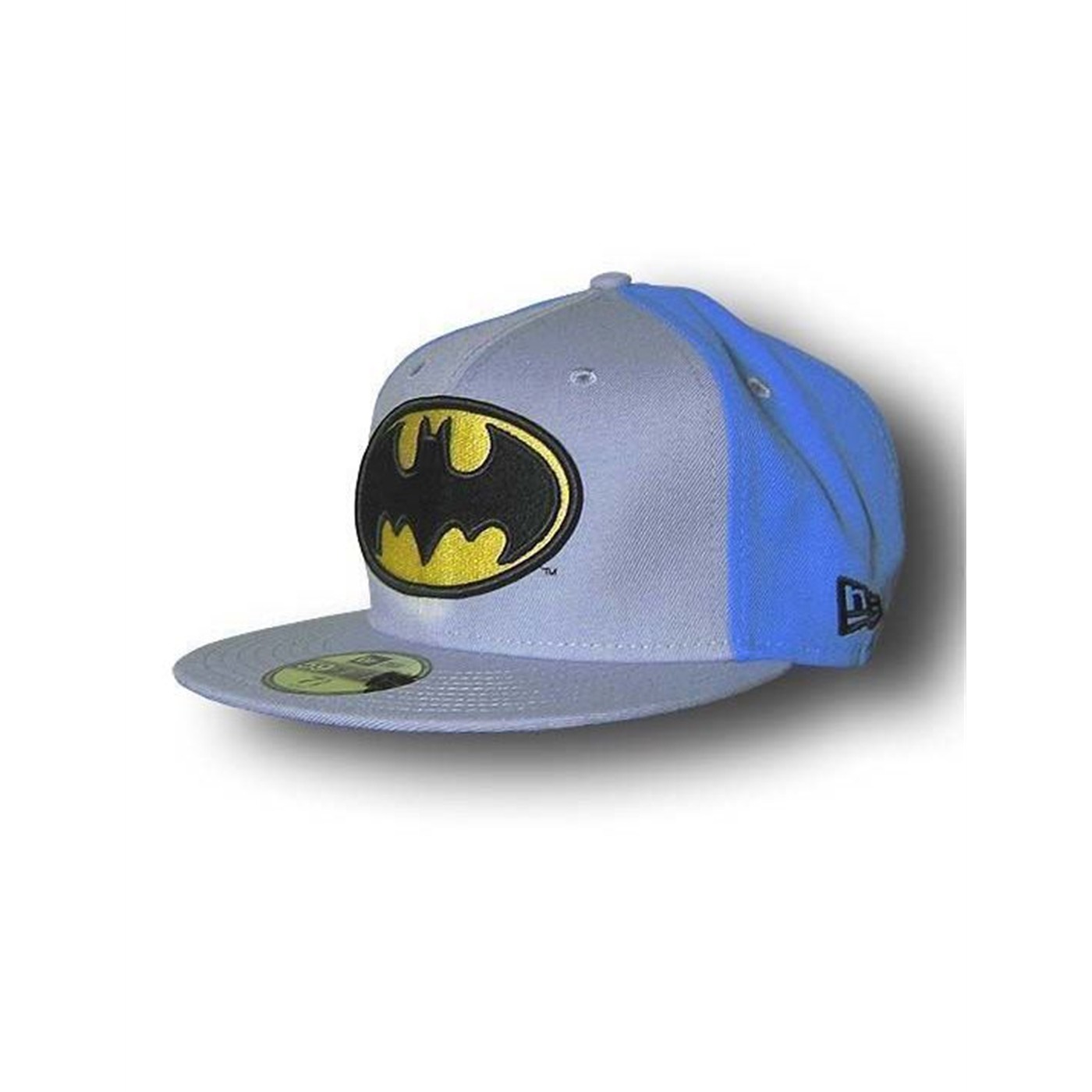 Batman 59Fifty Symbol Gray Blue Flat Bill Hat