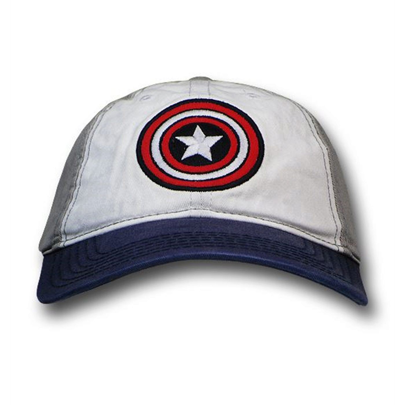 Captain America White Gray Buckle Closure Baseball Cap